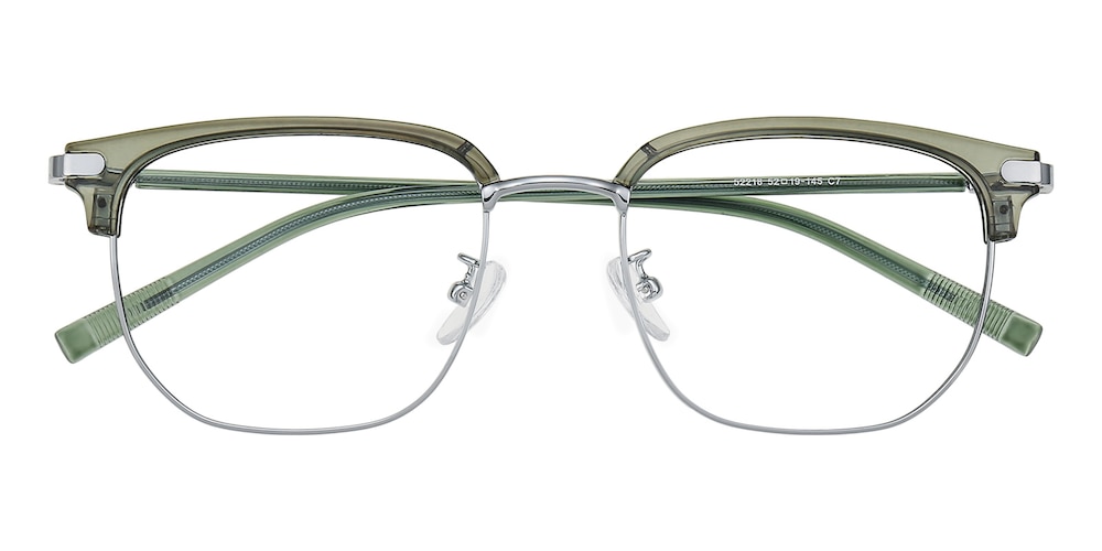 Macon Green/Silver Rectangle TR90 Eyeglasses