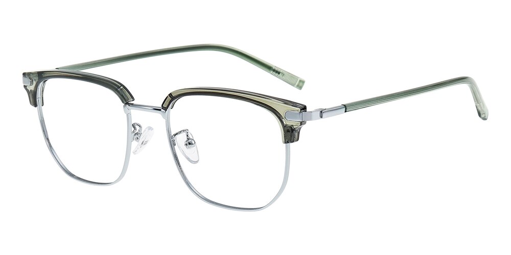 Macon Green/Silver Rectangle TR90 Eyeglasses