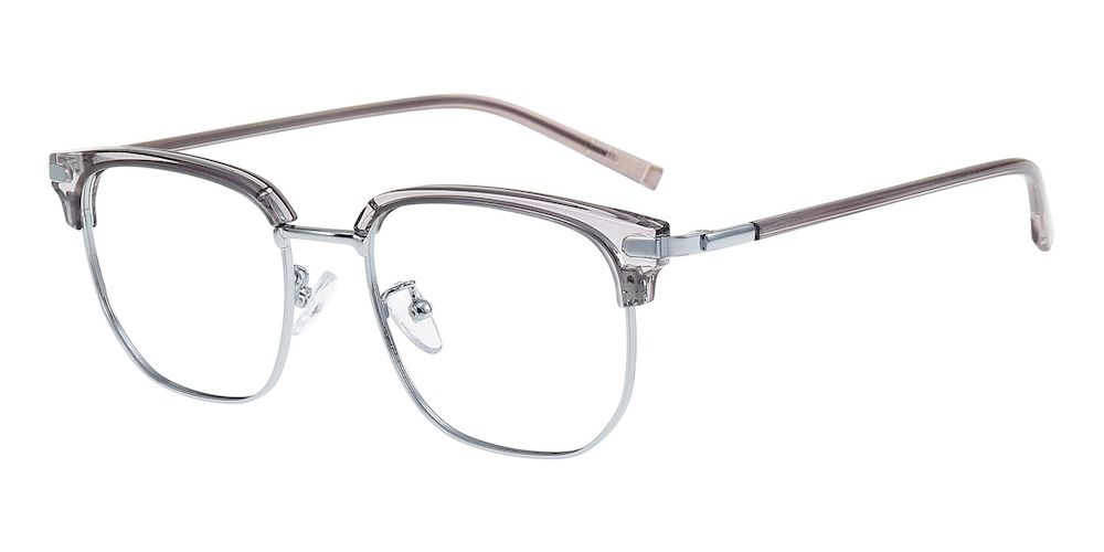 Macon Light Gray/Silver Rectangle TR90 Eyeglasses
