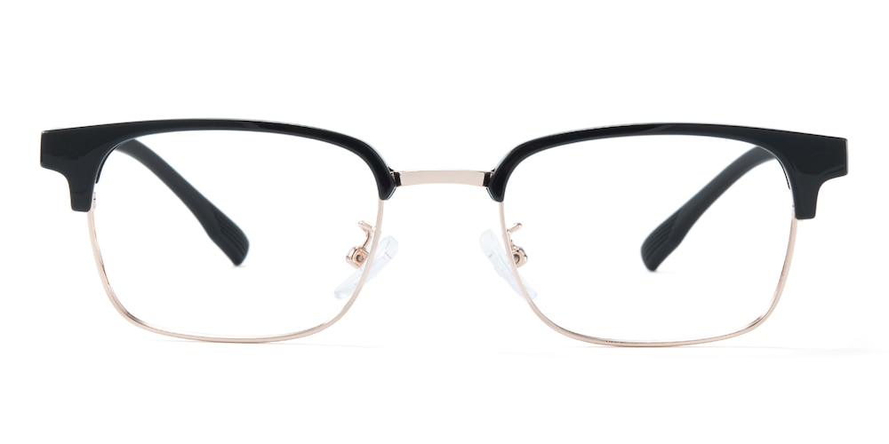 Manorville Black/Rose Gold Rectangle TR90 Eyeglasses