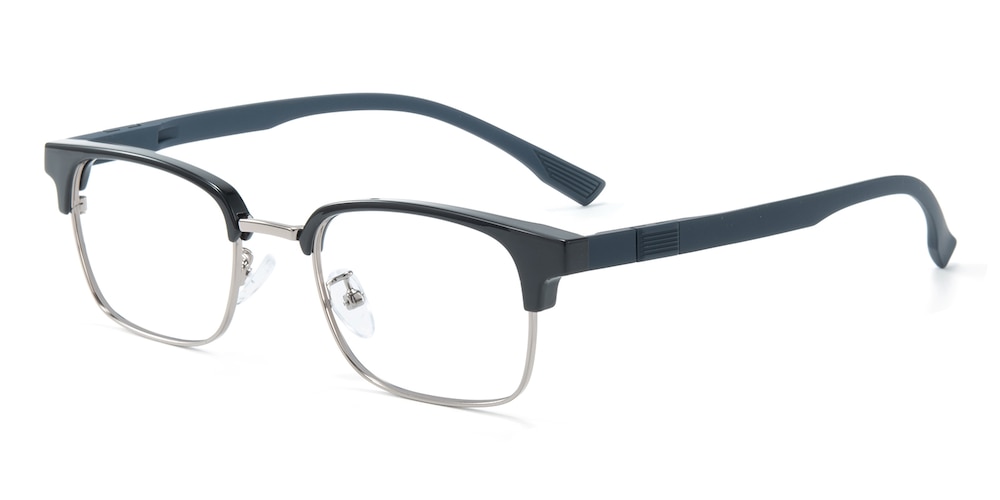 Manorville Black/Gunmetal Rectangle TR90 Eyeglasses