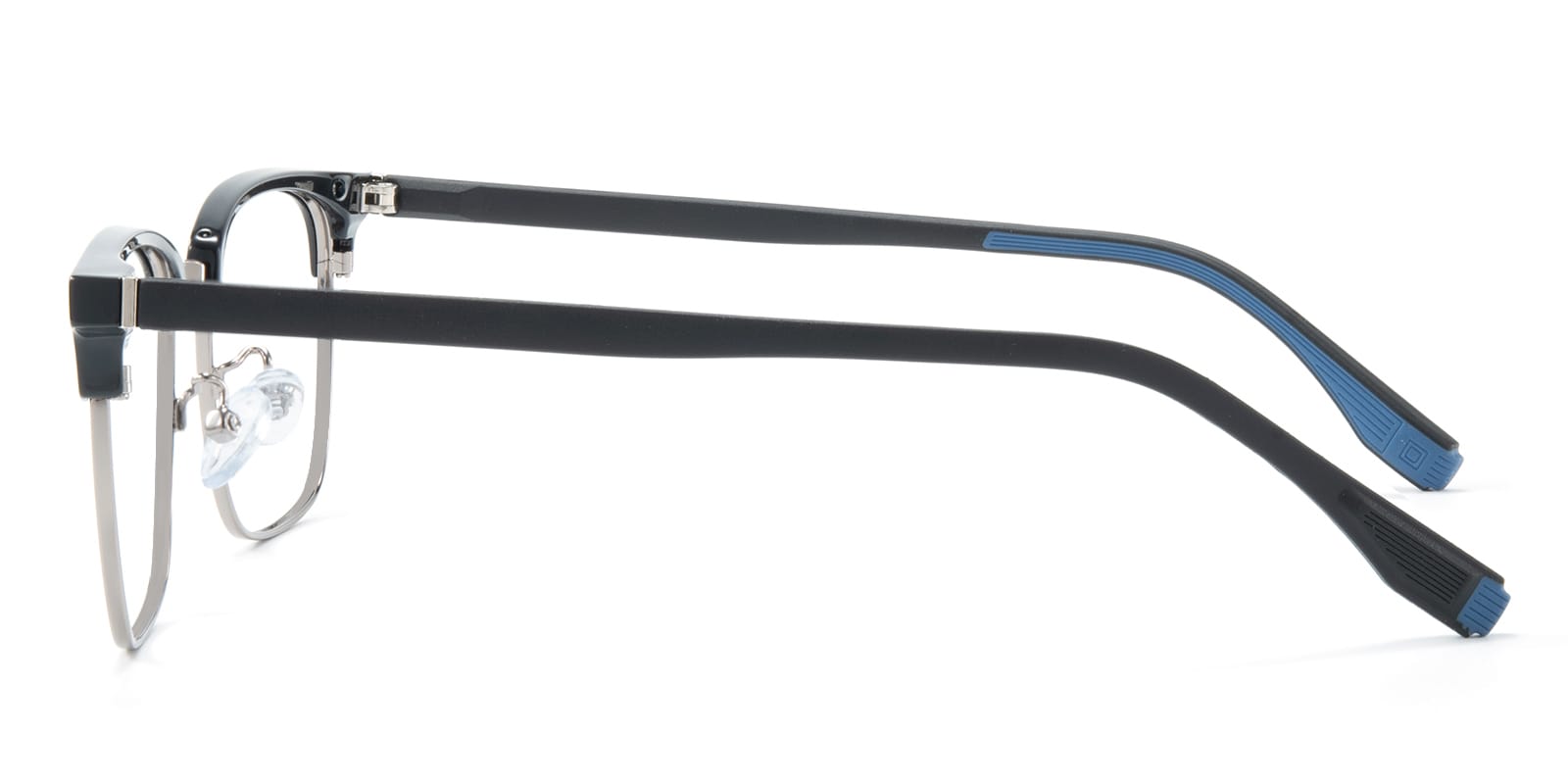 Arno Rectangle,Browline Black/Gunmetal Eyeglasses | Glassesshop