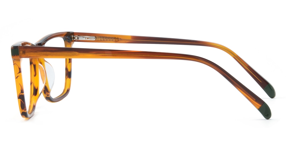 Morehead Brown Stripe Rectangle Acetate Eyeglasses