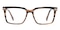 Anaheim Brown Stripe Rectangle Acetate Eyeglasses