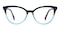 Martha Blue|Floral Cat Eye Acetate Eyeglasses