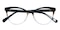 Martha Black/Crystal Cat Eye Acetate Eyeglasses