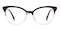 Martha Black/Crystal Cat Eye Acetate Eyeglasses