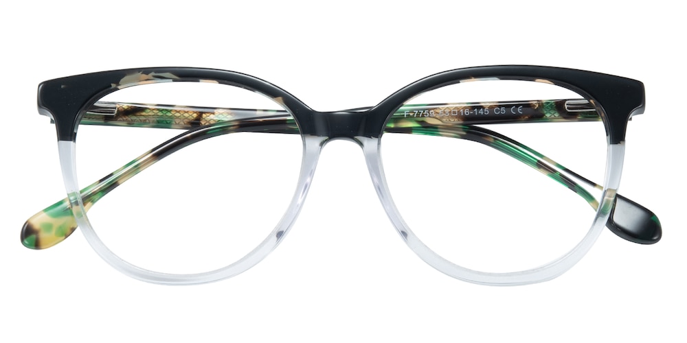 Claire Black/Crystal Cat Eye Acetate Eyeglasses