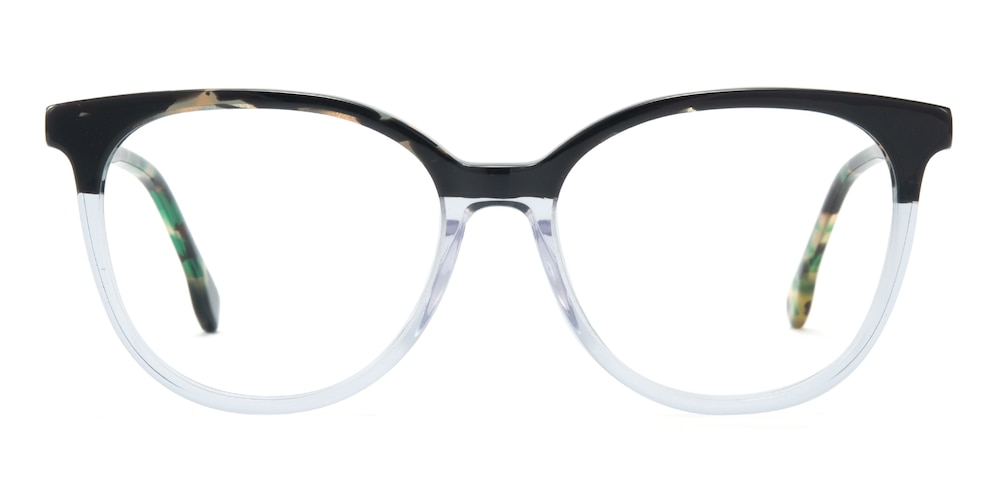 Claire Black/Crystal Cat Eye Acetate Eyeglasses