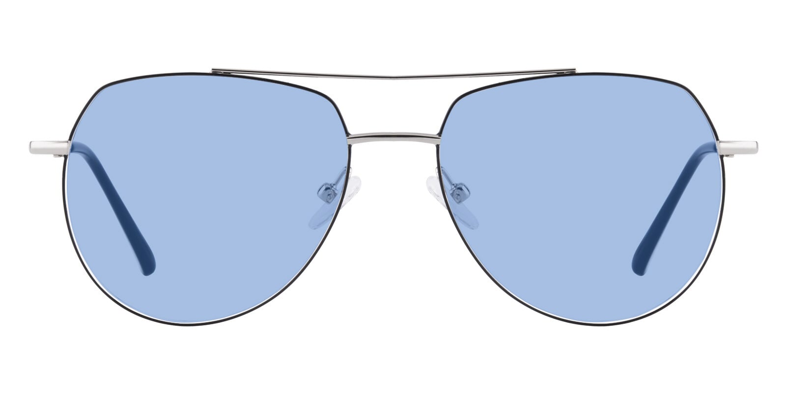 Bernardino Aviator Black/Silver-Blue Sunglasses | Glassesshop