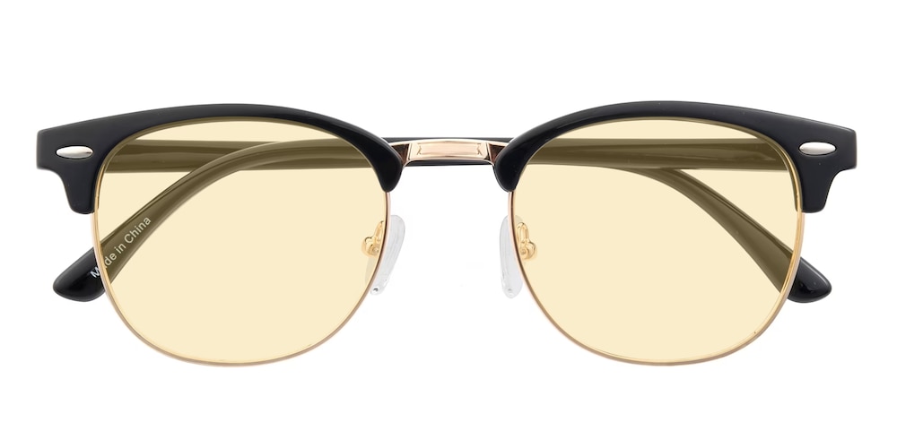 Daikon Black/Golden Oval TR90 Sunglasses
