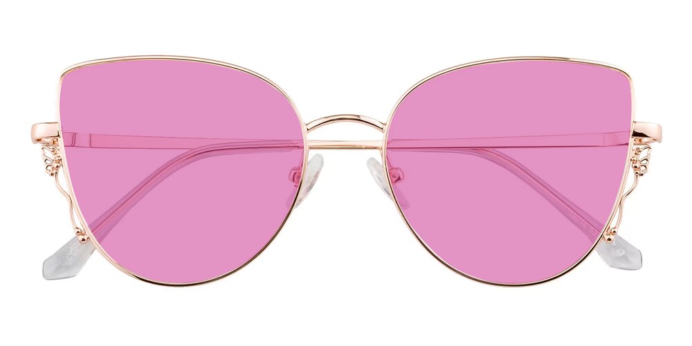 Marlowe Rose Gold Cat Eye Metal Sunglasses