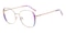Evelyn Rose Gold/Purple Floral Oval Acetate Eyeglasses