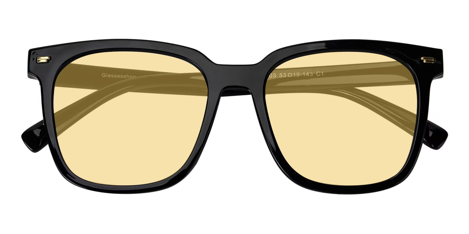 PRIMARY PRS09-BLACK/HORN-54-SUN Sunglasses Sun Glasses Black/Horn Authentic New Cartier Black Horn Sunglasses, Gold Detail, Blackout Lens  main image 3