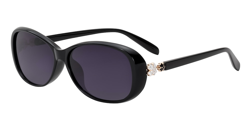 Jessie Black Oval TR90 Sunglasses