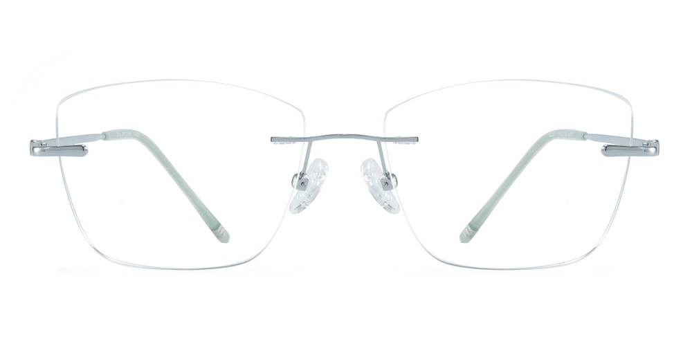 Valentina Silver Rectangle Metal Eyeglasses