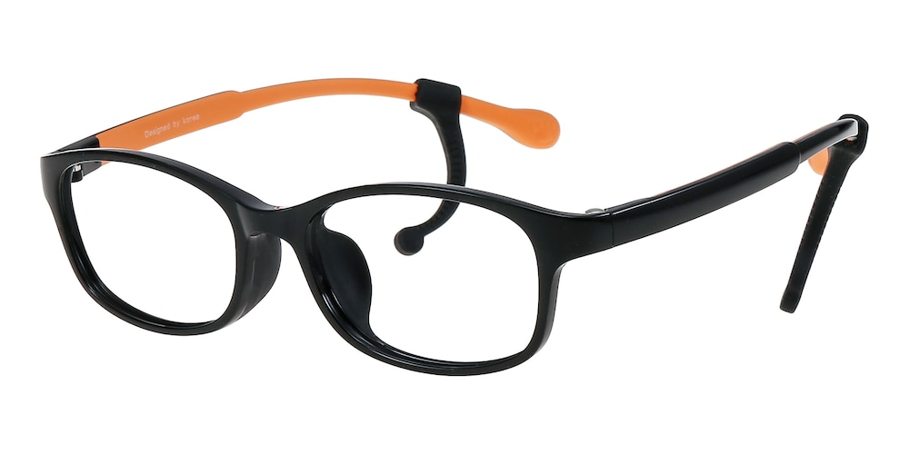 Noah Black/Orange Rectangle TR90 Eyeglasses