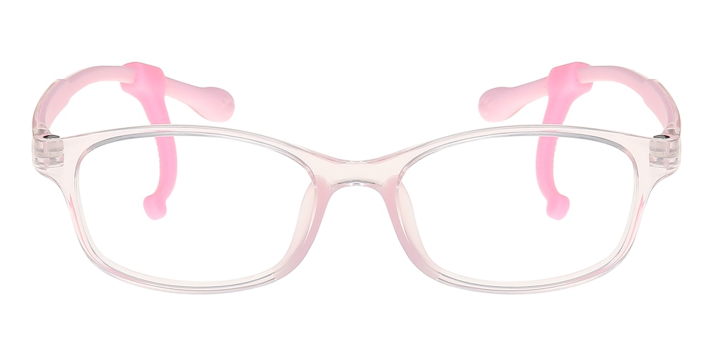 Noah Crystal/Pink Rectangle TR90 Eyeglasses