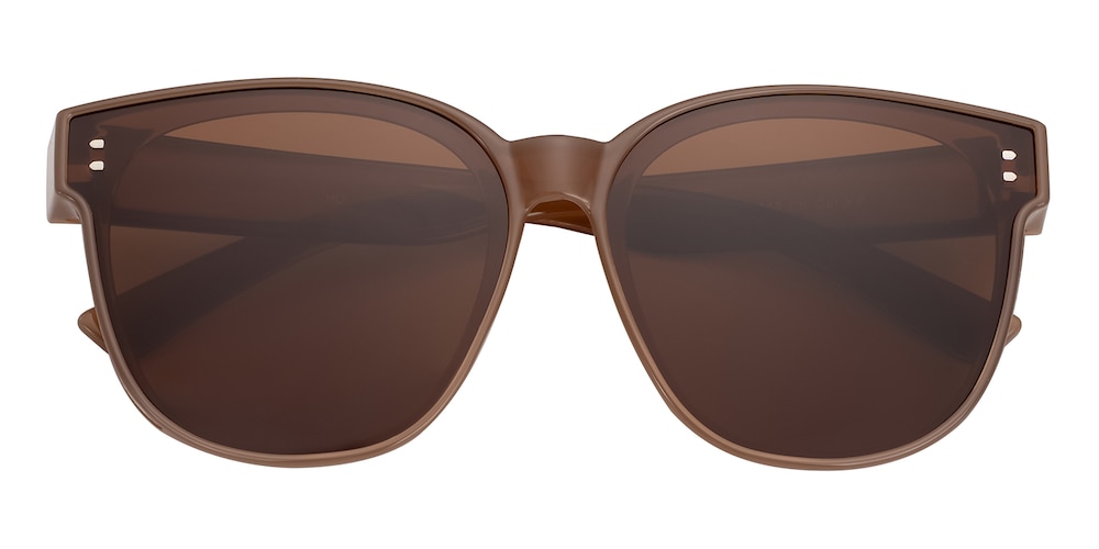 Fit Over Sunglasses Brown Oval TR90 Sunglasses