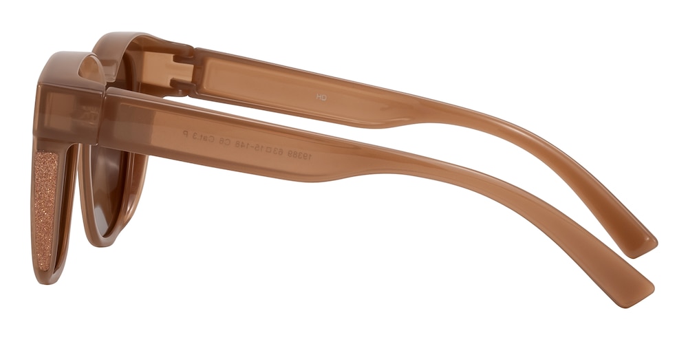 Fit Over Sunglasses Brown Oval TR90 Sunglasses