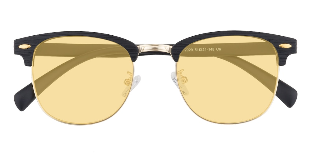 Saxon Black/Golden Browline TR90 Sunglasses