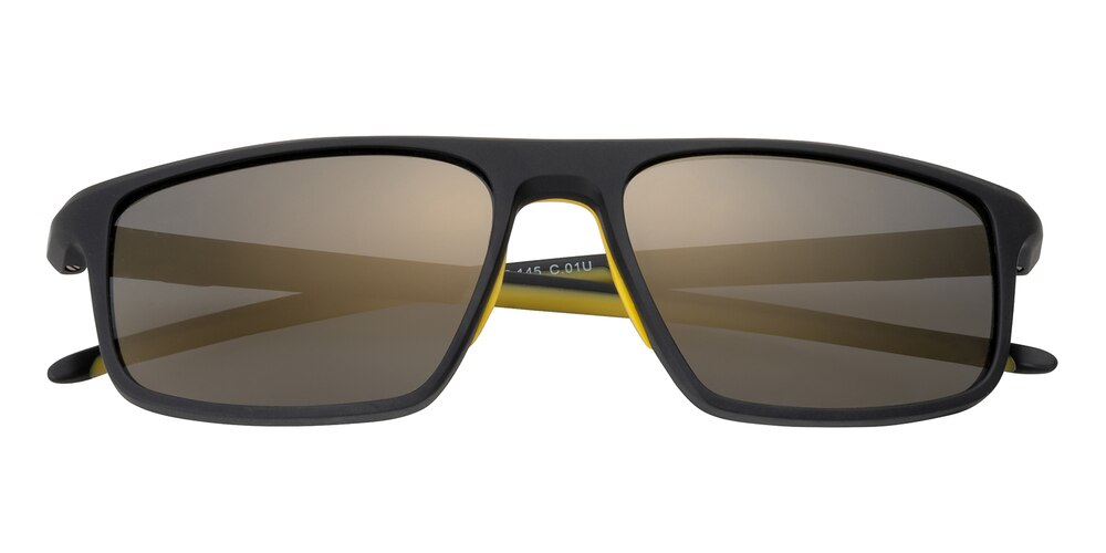 Raleigh Black/Yellow Rectangle TR90 Sunglasses