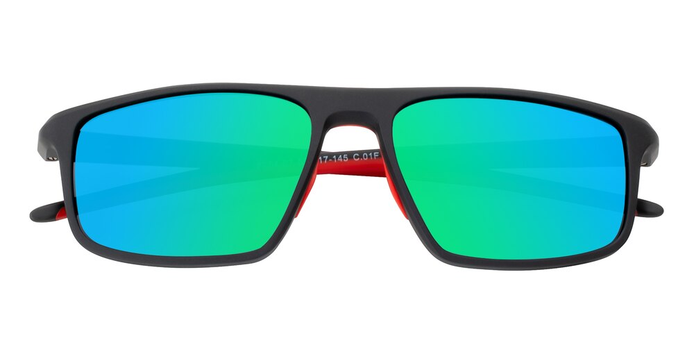 Raleigh Black/Red Rectangle TR90 Sunglasses