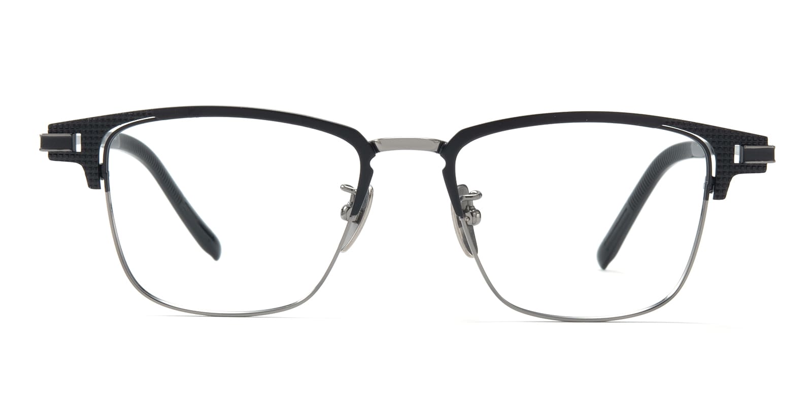 Bernie Rectangle Black/Gunmetal Eyeglasses | Glassesshop