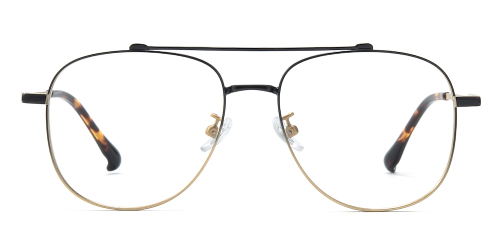 Sherwood Black/Golden Aviator Titanium Eyeglasses