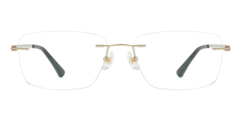Jeffrey Golden Rectangle Titanium Eyeglasses