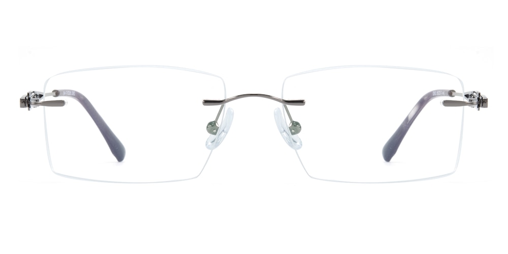 Kenneth Gunmetal Rectangle Titanium Eyeglasses