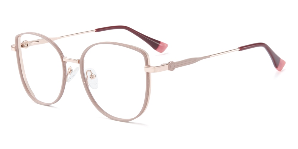 Jocelyn Pink/Rose Gold Cat Eye Metal Eyeglasses
