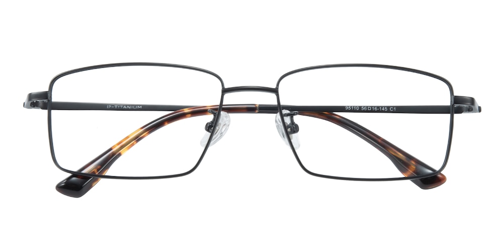 Borg Black Rectangle Titanium Eyeglasses