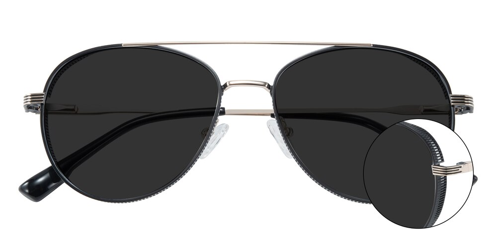 Junction Black Aviator Metal Sunglasses