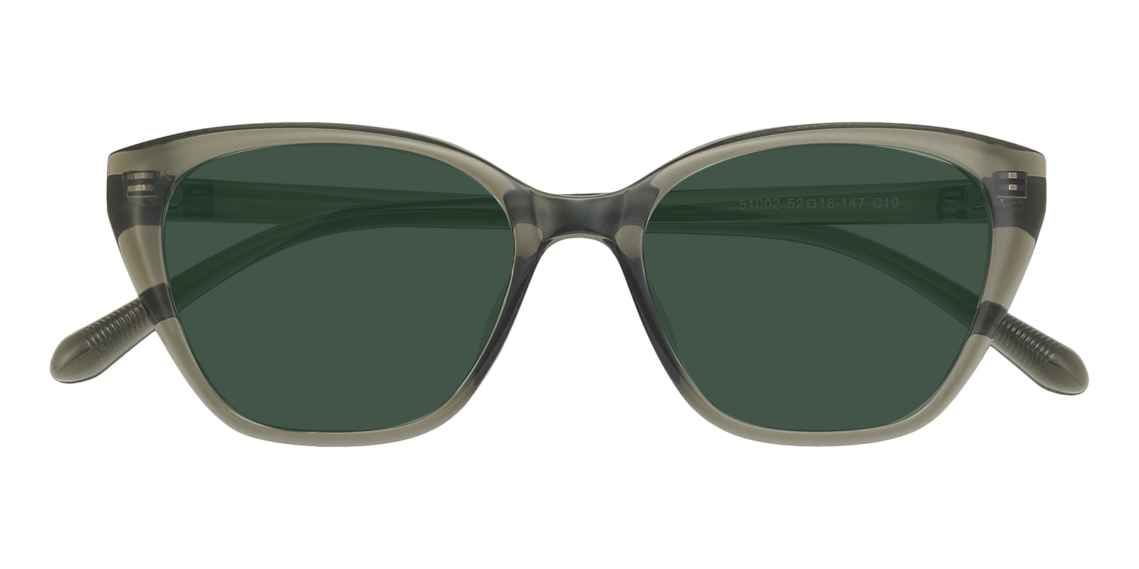 Model 06 Core Green Cat-Eye Sunglasses Handcrafted Acetate Black Oval Clout Cat Eye Vintage Sunglasses Green Lenses  main image 3