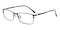 Lyndon Blue Rectangle Metal Eyeglasses