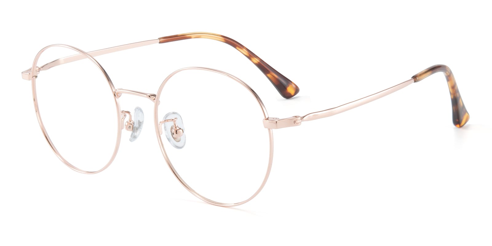 Elmira Round Rose Gold Eyeglasses | Glassesshop display picture 1